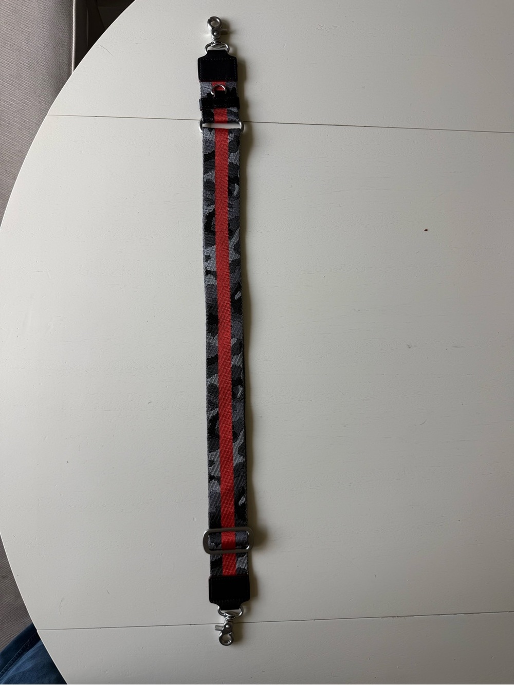 MZ Wallace Adjustable Bag Strap - Gray Camo with Orange Stripe